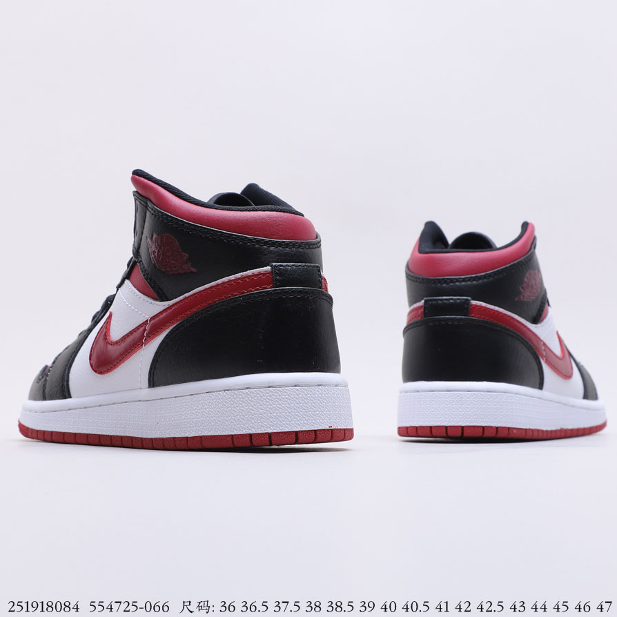 Air Jordan 1 Mid Bred Toe (GS) 554725-066