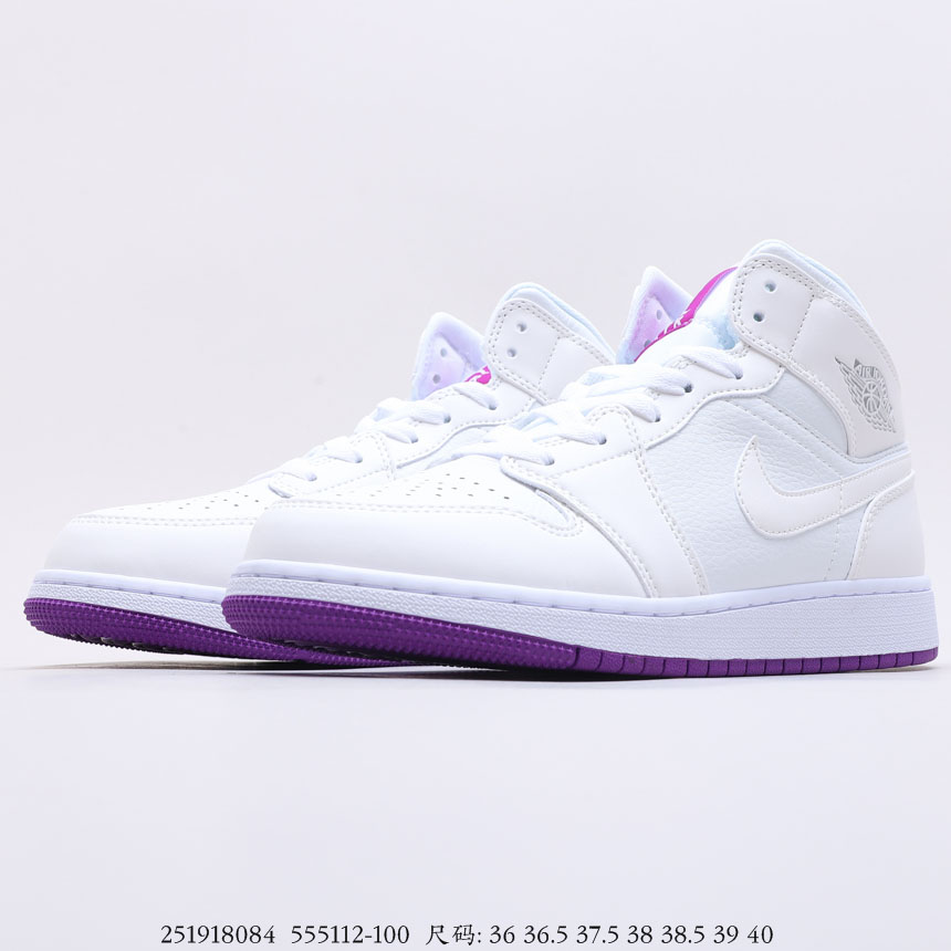 Air Jordan 1 Mid SE White Fuchsia Blast 555112-100