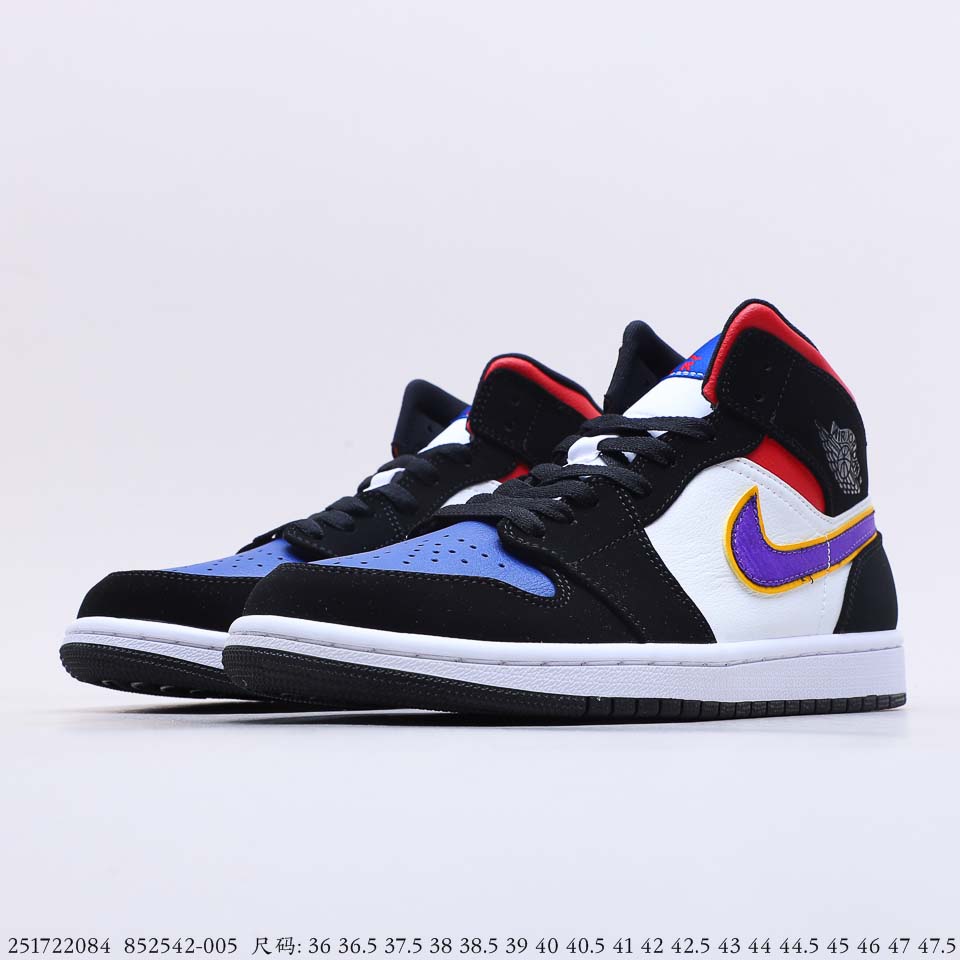 Air Jordan 1 Mid Purple White Red 852542-005