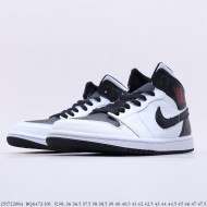 Air Jordan 1 Mid White Black Red BQ6472-101