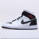 Air Jordan 1 Mid White Black Red BQ6472-101