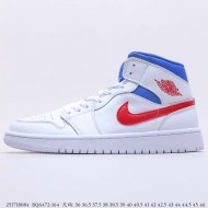 Air Jordan 1 Mid White Red Royal Blue BQ6472-164