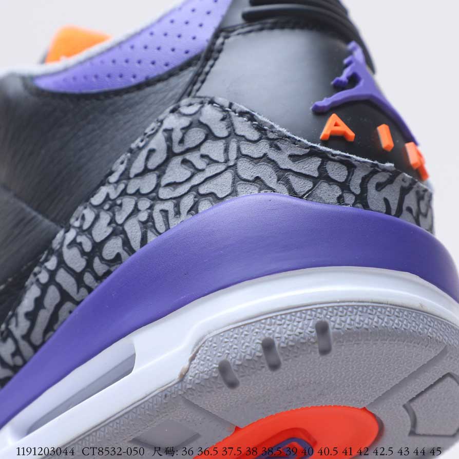 Air Jordan 3 Retro Black Court Purple - CT8532-050