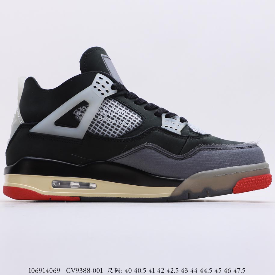 OFF-White x Air Jordan 4 Bred BLACK/RED CV9388-001