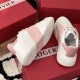 Roger Vivier Skate Strass leather sneakers Crystal Buckle White Pink