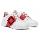 Roger Vivier Skate Strass leather sneakers Crystal Buckle White Red