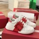 Roger Vivier Skate Strass leather sneakers Crystal Buckle White Red