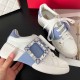 Roger Vivier Skate Strass leather sneakers Crystal Buckle White Blue