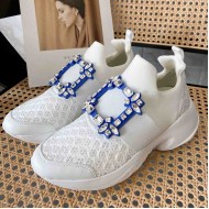 Roger Vivier Run Strass Crystal Buckle Run Sneakers in Technical Fabrics