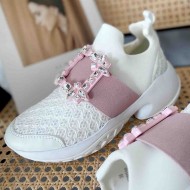 Roger Vivier Run Strass Crystal Buckle Run Sneakers in Technical Fabrics