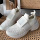 Roger Vivier Run Strass Lacquered Buckle Run Sneakers in Technical Fabrics White