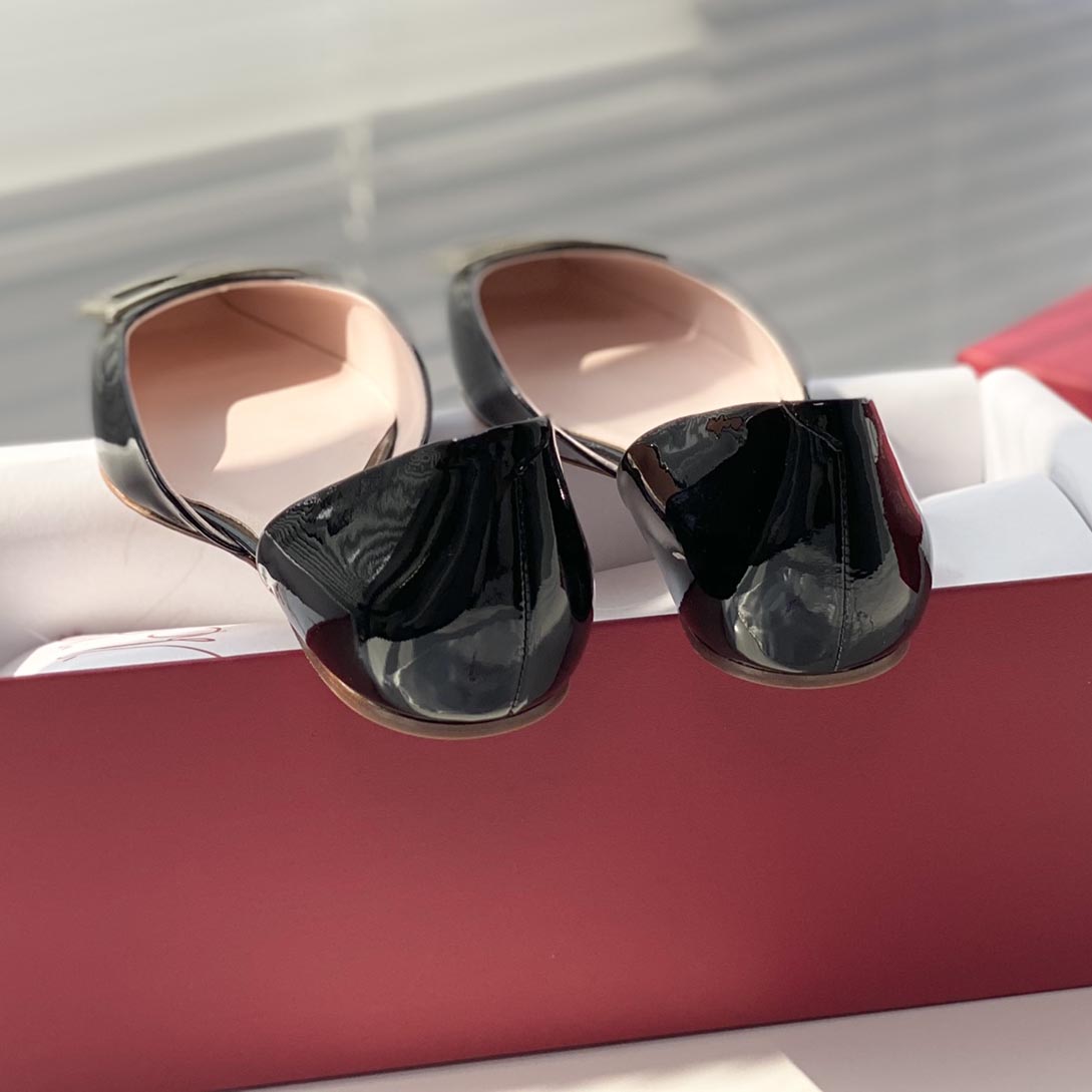 Roger Vivier Trompette D'Orsay leather ballet flats black