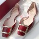 Roger Vivier Trompette D'Orsay leather ballet flats red