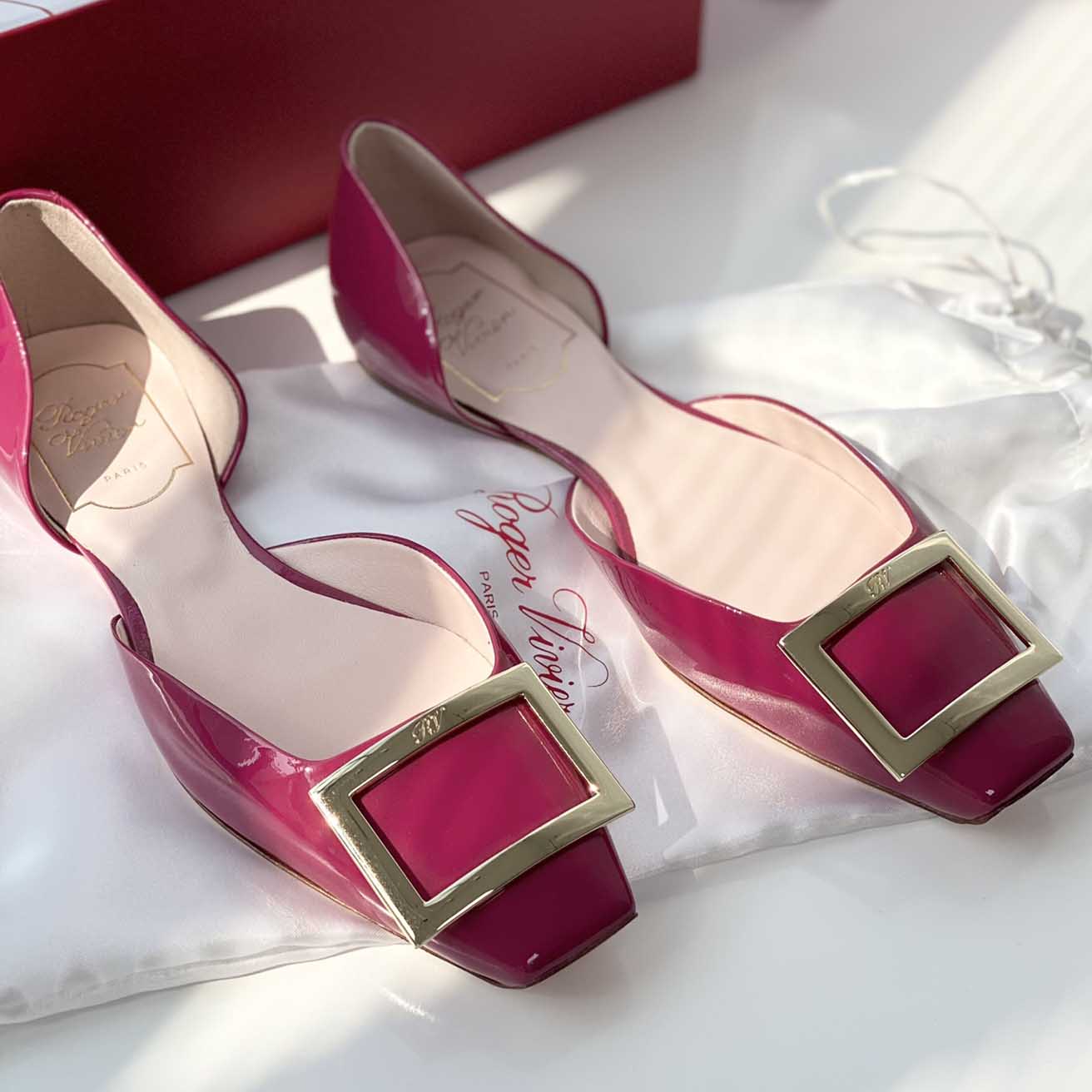 Roger Vivier Trompette D'Orsay leather ballet flats