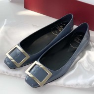 Roger Vivier Trompette Bellerine patent-leather ballet flats blue