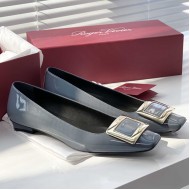 Roger Vivier Belle Vivier Metal Buckle Ballerinas flats in Leather