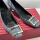 Roger Vivier Trompette 45mm patent leather pumps slate blue