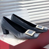 Roger Vivier Trompette 45mm patent leather pumps slate blue