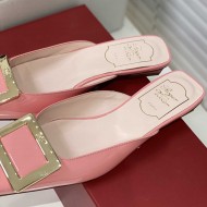 Roger Vivier Belle Vivier Metal Buckle 25 mm Mules in Patent Leather