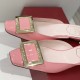 Roger Vivier Belle Vivier Metal Buckle 25 mm Mules in Patent Leather