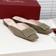 Roger Vivier Belle Vivier Metal Buckle 25 mm Mules in Patent Leather