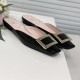 Roger Vivier Belle Vivier Metal Buckle 25 mm Mules in Patent Leather Black