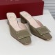 Roger Vivier Belle Vivier Metal Buckle 45 mm Mules in Patent Leather