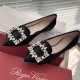 Roger Vivier Crystal Flats Black