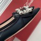 Roger Vivier Crystal Flats Black