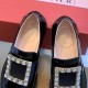 Roger Vivier Rangers Stitch Strass Buckle Loafers in Leather