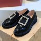 Roger Vivier Rangers Stitch Strass Buckle Loafers in Leather