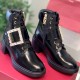 Roger Vivier Rangers Strass Buckle Ankle Boots in Leather