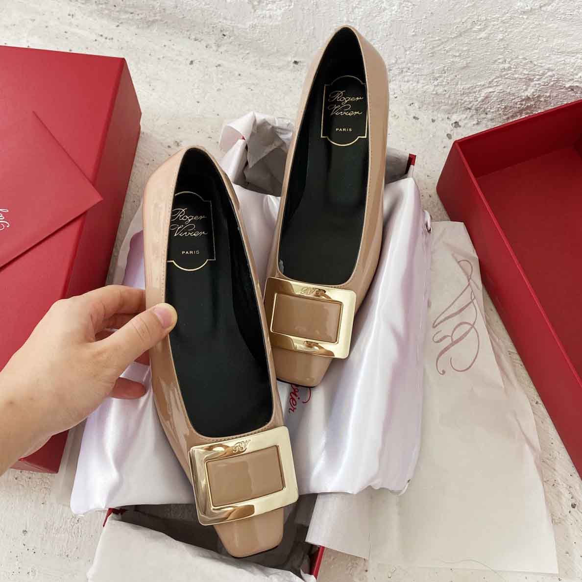 Roger Vivier Trompette Bellerine patent-leather ballet flats