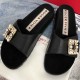 Roger Vivier Slidy Mini Broche leather sandals Mules Black