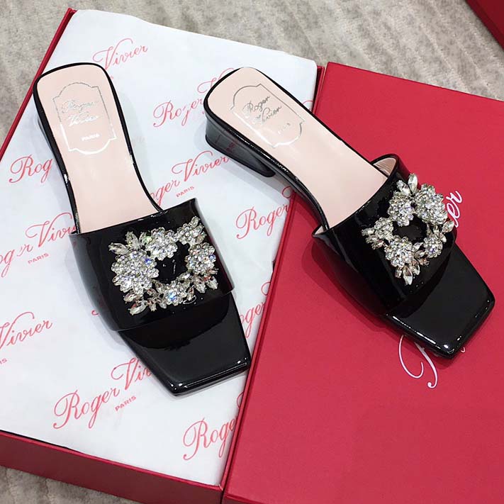 Roger Vivier  Bouquet Strass Satin Sandals