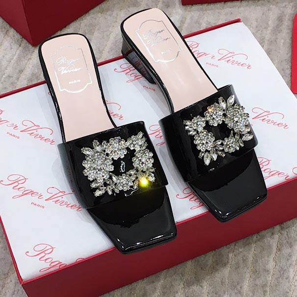 Roger Vivier  Bouquet Strass Satin Sandals