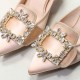 Roger Vivier Crystal Buckle Mules in Satin