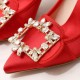 Roger Vivier Crystal Buckle Pumps in Satin