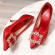 Roger Vivier Crystal Buckle Pumps in Satin