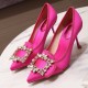 Roger Vivier Crystal Buckle Pumps in Satin