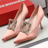 Roger Vivier Crystal Buckle Pumps in Satin