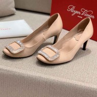 Roger Vivier Trompette Crystal Buckle Pumps in Satin