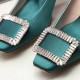 Roger Vivier Trompette Crystal Buckle Pumps in Satin