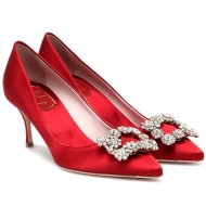 Roger Vivier Flower crystal-embellished satin pumps