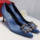 Roger Vivier Flower crystal-embellished satin pumps