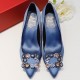 Roger Vivier Flower crystal-embellished satin pumps