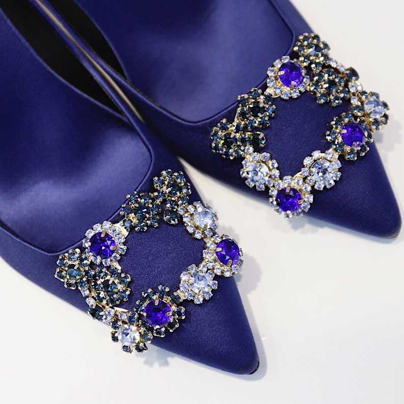 Roger Vivier Flower crystal-embellished satin pumps