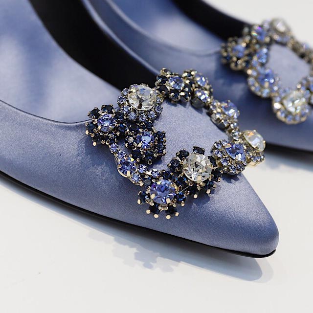 Roger Vivier Flower crystal-embellished satin pumps