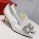 Roger Vivier Flower crystal-embellished satin pumps