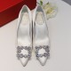 Roger Vivier Flower crystal-embellished satin pumps